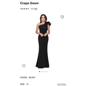 Betsy & Adam Stretch One Flutter Shoulder Mermaid Gown Size 14